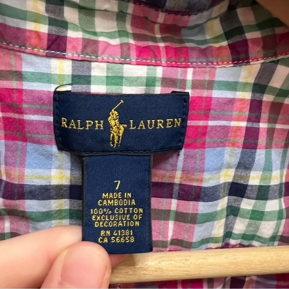 Boys Ralph Lauren plaid button down shirt.